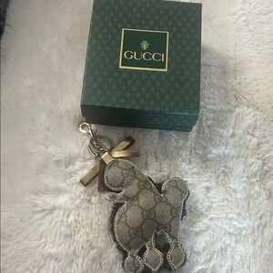 Gucci GG Lulu the French poodle Supreme Guccioli Collection Bag Keychain w/ box